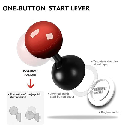 Car Push Start Button Cover, Engine Start/Stop Joystick Ball, Universal Starter Decorative Accessories (Red)