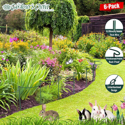 6 Pack Plant Support Stakes, Half-Round Plant Support, Green Plant Support Ring, Rust-Proof, Durable for Indoor and Outdoor Plants, Such as Peonies, and Hydrangeas