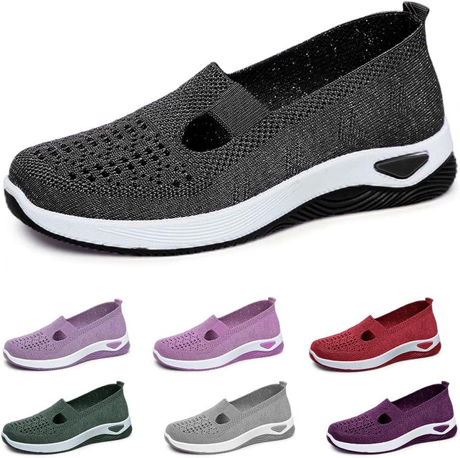 2024 New Women's Woven Breathable Soft Sole Shoes Upgrade Orthopedic Shoes Outdoor Hiking Mesh Up