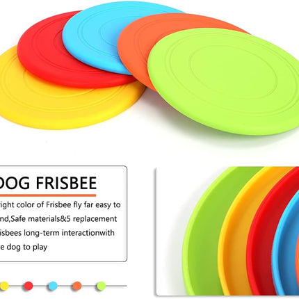 5 Pack Dog Frisbee,Dog Flying Disc Puppy Flyer Toy React Faster Training Interactive Toys for Small Medium Dog Lightweight Floating Saucer