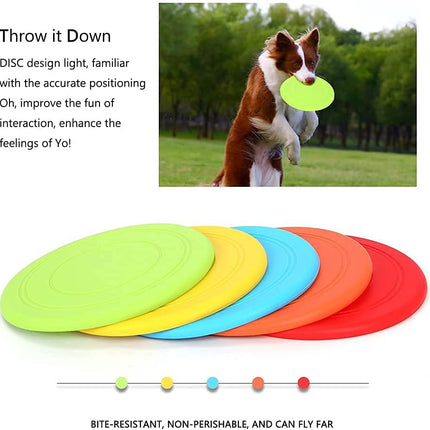 5 Pack Dog Frisbee,Dog Flying Disc Puppy Flyer Toy React Faster Training Interactive Toys for Small Medium Dog Lightweight Floating Saucer