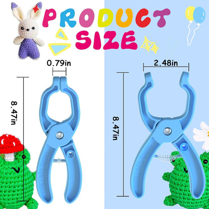 Safety Eye Tool Auxiliary Tool for Attaching Safety Eyes for Crocheting Safety Eyes Crochet Tools for Amigurumi Crochet & Stuffed 5-30mm Animal Eyes Making Supplies Tool（Blue 1pcs）