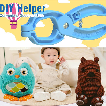 Safety Eye Tool Auxiliary Tool for Attaching Safety Eyes for Crocheting Safety Eyes Crochet Tools for Amigurumi Crochet & Stuffed 5-30mm Animal Eyes Making Supplies Tool（Blue 1pcs）