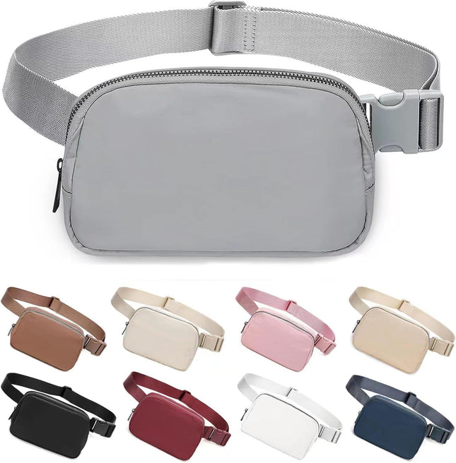 Belt Bag for Women Fanny Pack Dupes Fashion Crossbody Waist Pack Bag with Adjustable Strap in Grey