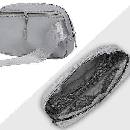 Belt Bag for Women Fanny Pack Dupes, Fashion Crossbody Waist Pack Bag with Adjustable Strap, Everywhere Belt Bag for Travel Outdoors Running Hiking（Grey）