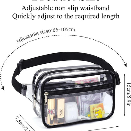 Clear Fanny Pack, PVC Transparent Stadium Bag, Waterproof Adjustable Strap Fanny Pack Crossbody