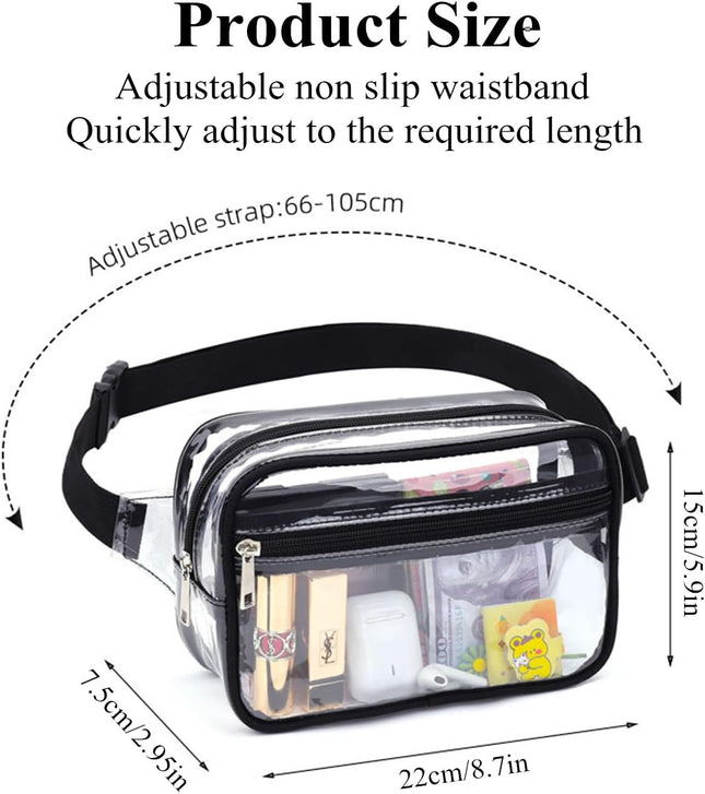 Clear Fanny Pack PVC Transparent Stadium Bag Waterproof Adjustable Strap Fanny Pack Crossbody – product detail