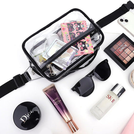 Clear Fanny Pack, PVC Transparent Stadium Bag, Waterproof Adjustable Strap Fanny Pack Crossbody