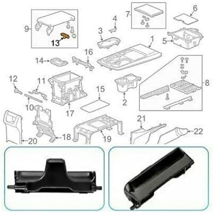 Car Center Console Armrest Lid Latch,Center Console Armrest Lid Latch for 2013-2018 Acura RDX Lock Knob with Stainless Steel Spring,83417-TX4-A01 Armrest Lid Latch Lock Replacement