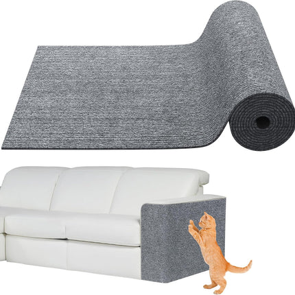 78.7"x15.8" Cat Scratching Mat - Trimmable Self Adhesive DIY Climbing Cat Scratcher Pad Replacement for Cat Tree Shelves and Post Cat Scratch Furniture (Light Grey)