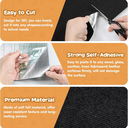 78.7"x15.8" Cat Scratching Mat - Trimmable Self Adhesive DIY Climbing Cat Scratcher Pad Replacement for Cat Tree Shelves and Post Cat Scratch Furniture (Light Grey)