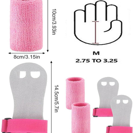 2 Packs Kids Gymnastics Grips Wristbands Sets for Youth, Palm Protection & Wrist Support for Training, Workout - Sports Accessories