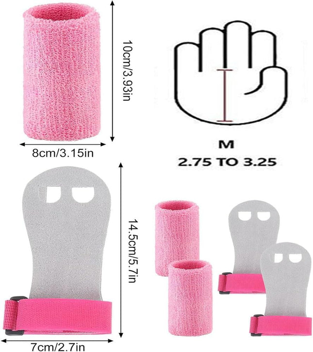 2 Packs Kids Gymnastics Grips Wristbands Sets for Youth Palm Protection & Wrist Support for Training – product detail