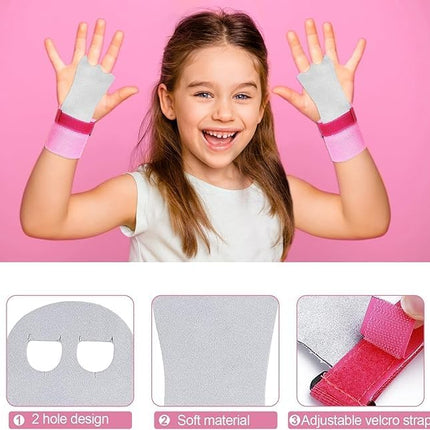 2 Packs Kids Gymnastics Grips Wristbands Sets for Youth, Palm Protection & Wrist Support for Training, Workout - Sports Accessories