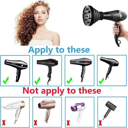 Hair Diffuser,Collapsible Hair Diffuser Portable,Diffuser Attachment for Hair Dryer,Hair Diffuser for Curly Hair,Hair Dryer Diffuser Attachment for Curly and Wavy Hair,for Most Hair Dryers (Black)