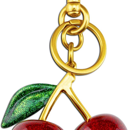 Cherry Keychain Bag Charms for Handbags, Cute Accessories for Women Purse, Gold