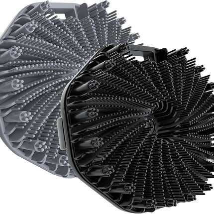 2PCS Scrubbies - Scrubbies The Sud Bud,Silicone Body Scrubber, Exfoliating Body Scrubber for Sensitive Skin, Scrubbies for Body, Silicone Body Brush for Showering, Charcoal (Grey and Black)