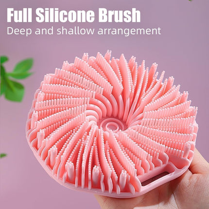 2PCS Scrubbies - Scrubbies The Sud Bud,Silicone Body Scrubber, Exfoliating Body Scrubber for Sensitive Skin, Scrubbies for Body, Silicone Body Brush for Showering, Charcoal (Grey and Black)