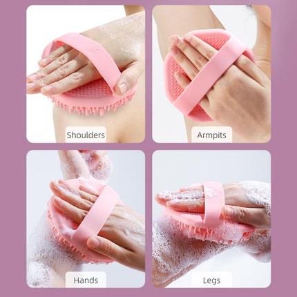 2PCS Scrubbies - Scrubbies The Sud Bud,Silicone Body Scrubber, Exfoliating Body Scrubber for Sensitive Skin, Scrubbies for Body, Silicone Body Brush for Showering, Charcoal (Grey and Black)