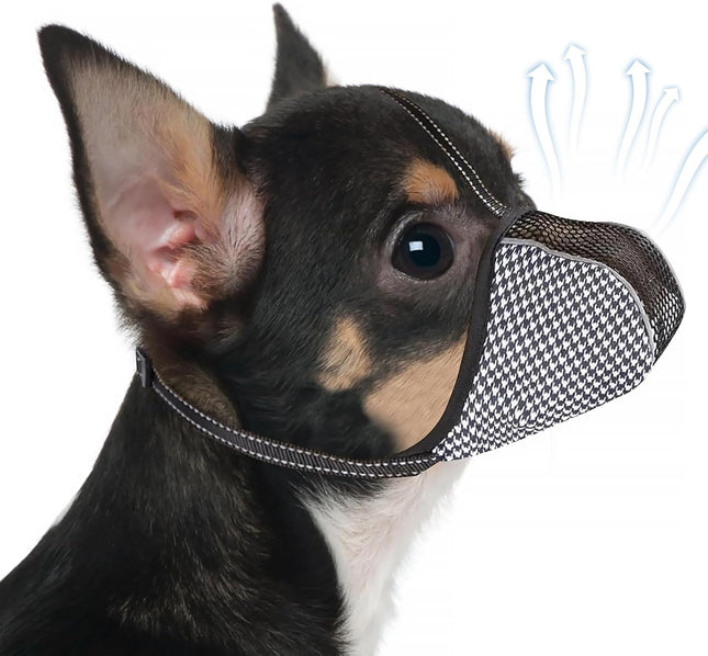 Muzzle for Small Dogs with Adjustable Straps Breathable Mesh Small Dog Muzzle for Biting Chewing Licking