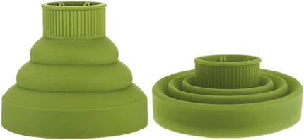 Collapsible Hair Diffuser Attachment - Portable Silicone Diffuser for Curly Hair, Fits 1.57-1.99" Nozzle Dryers, Travel & Salon Use (Green)
