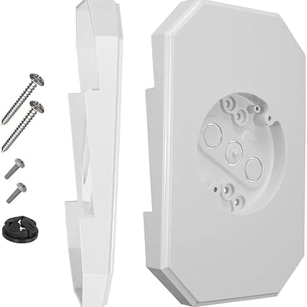 8141DBL Outdoor Mounting Plate kit with Built-in Electrical Box,Outdoor Light Mount Kit for 1/2-inch Lap Double and 4-inch Siding,Siding Light Mounting Block (White)