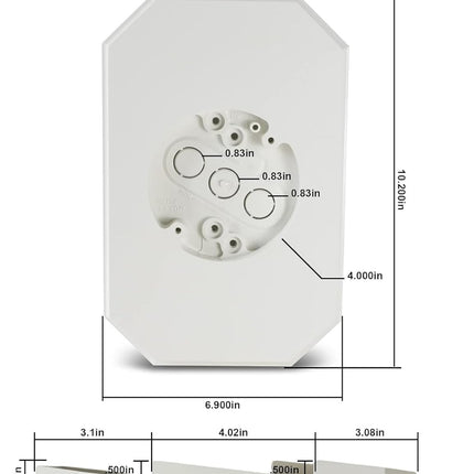 8141DBL Outdoor Mounting Plate kit with Built-in Electrical Box,Outdoor Light Mount Kit for 1/2-inch Lap Double and 4-inch Siding,Siding Light Mounting Block (White)