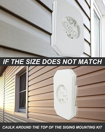 8141DBL Outdoor Mounting Plate kit with Built-in Electrical Box,Outdoor Light Mount Kit for 1/2-inch Lap Double and 4-inch Siding,Siding Light Mounting Block (White)