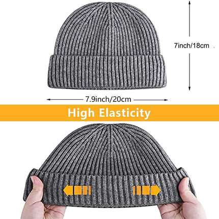 Trawler Beanie Watch Hat Roll up Edge,Winter Warm Knit Caps Fisherman Unisex