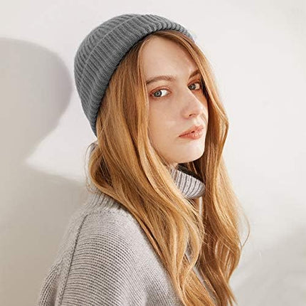 Trawler Beanie Watch Hat Roll up Edge,Winter Warm Knit Caps Fisherman Unisex