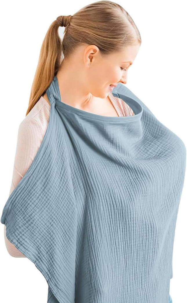 Nursing Cover for Breastfeeding 100 Percent Cotton Baby Car Seat Canopy & Stroller Cover with Adjustable