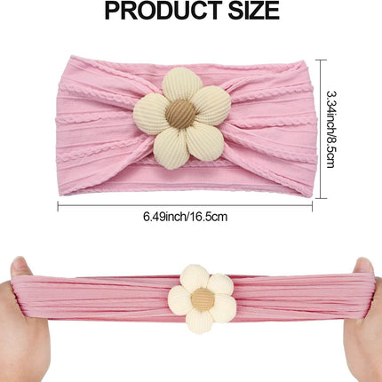 4 Pcs Baby Girls Nylon Headbands Baby Flower Headbands Soft Hairbands Hair Accessories for Newborn Infant Toddler Kids