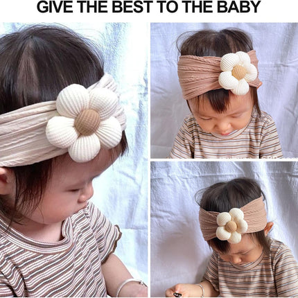 4 Pcs Baby Girls Nylon Headbands Baby Flower Headbands Soft Hairbands Hair Accessories for Newborn Infant Toddler Kids
