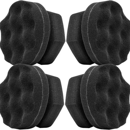 Tire Dressing Shine Applicator (4 Pack), Round Grip Deeper Tire Brush Tire Dressing Applicator Pad Wave Design to Reach Trim Makes Detailing Tires Easier - Durable,Washable,and Reusable