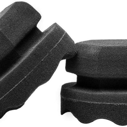 Tire Dressing Shine Applicator (4 Pack), Round Grip Deeper Tire Brush Tire Dressing Applicator Pad Wave Design to Reach Trim Makes Detailing Tires Easier - Durable,Washable,and Reusable