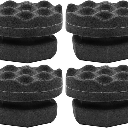 Tire Dressing Shine Applicator (4 Pack), Round Grip Deeper Tire Brush Tire Dressing Applicator Pad Wave Design to Reach Trim Makes Detailing Tires Easier - Durable,Washable,and Reusable