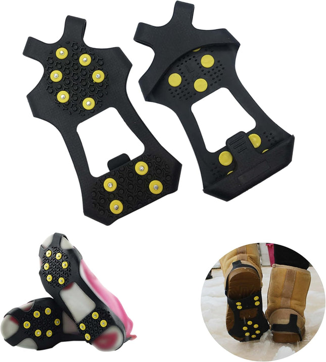 Ice Cleats Snow Traction Cleats Crampons for Shoe and Boots Non-Slip Overshoe for Walking on