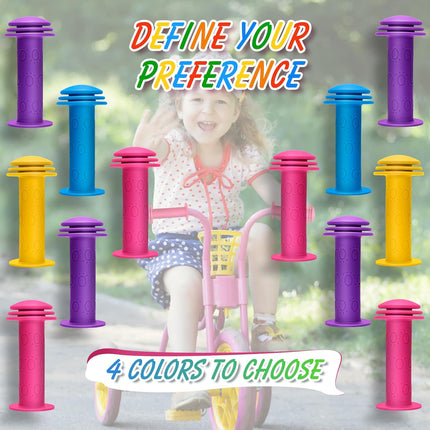 Bike Handle Grips Non Slip Rubber Bicycle Handlebar Grips for Kids Girls Boys Mountain Road Beach Cruiser Scooters Bikes