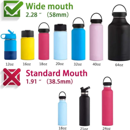 Aurora Spout Lid for Hydro Flask Wide Mouth 12, 16,18,20, 32, 40, 64 OZ Water Bottles Flip Lid for Hydro flask Wide Mouth (Pink, 2Pcs)