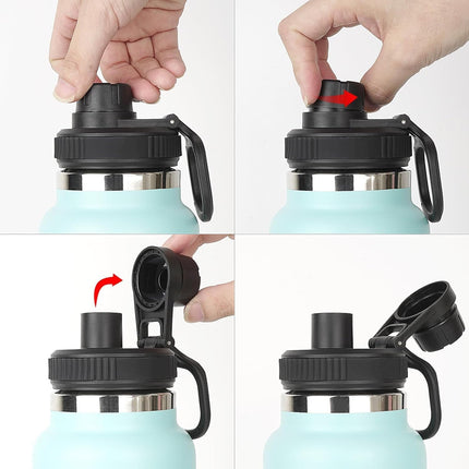 Aurora Spout Lid for Hydro Flask Wide Mouth 12, 16,18,20, 32, 40, 64 OZ Water Bottles Flip Lid for Hydro flask Wide Mouth (Pink, 2Pcs)