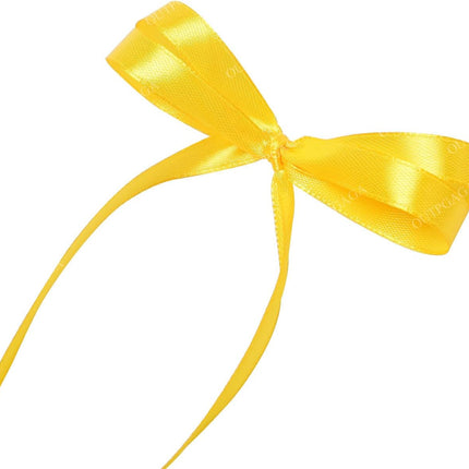3/8 Inch Yellow Satin Ribbon, 25 Yards Solid Fabric Ribbons for Gift Wrapping, Invitation, Hair Bows, DIY Handicrafts, Sewing, Wedding Party Decoration