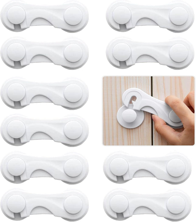 Child Safety Cabinet Locks 10 Pack Cabinet Door Locks with Adhesive for Baby Proof Childproof