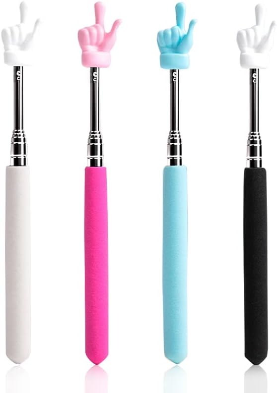 4 Pcs Telescopic Teachers Pointer Extendable Whiteboard Finger Pointer Stick Mini Retractable