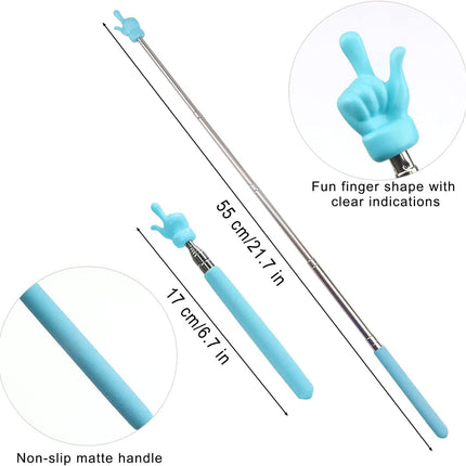 4 Pcs Telescopic Teachers Pointer, Extendable Whiteboard Finger Pointer Stick, Mini Retractable Classroom Pointer for Elementary School Kindergarten Teacher,Guides, Coach,Extends to 21.65"