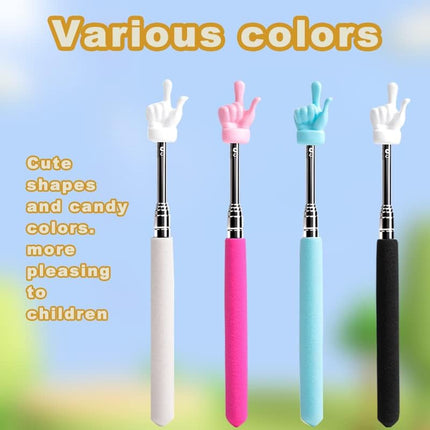 4 Pcs Telescopic Teachers Pointer, Extendable Whiteboard Finger Pointer Stick, Mini Retractable Classroom Pointer for Elementary School Kindergarten Teacher,Guides, Coach,Extends to 21.65"