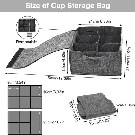Camping Tableware Storage Felt Bag with Dividers, Motorhome Cupboard Storage Kitchen Accessorie Dinnerware Storage Bag for Motorhome, Caravan, Mobile Home, Camping, Kitchen (B)