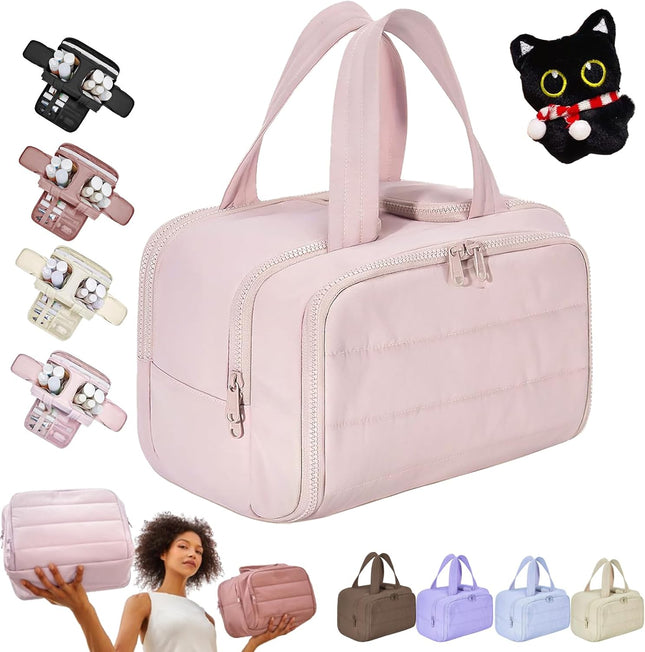 Elouva Toiletry Bag Elouva Large Capacity Wide-Open Travel Cosmetic Bag 0.6lb Lightweight Toiletry Bag