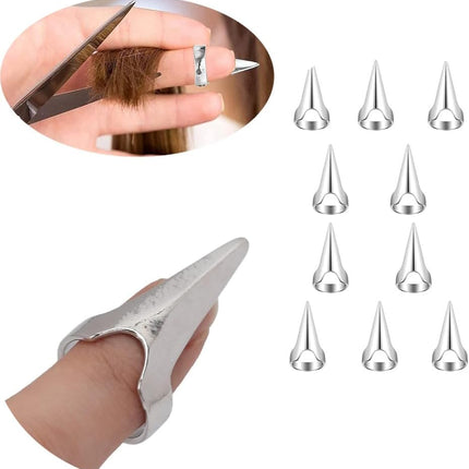 10 pcs Hair Parting Ring Alloy Beard Braiding Silver, Hair Selection Tool, Hair Coloring,Hair Finger Parting Tool, Hair Parting Tool Finger Pinky Parting Tool for Braids Selecting Tool Sectioning Ring parting Ring, Alloy Durable Dreadlocks Braids Selectin