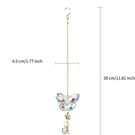 Crystal Butterfly Sun Catcher Window Hanging Decoration Rainbow Maker, Car Mirror Hanging Accessories, Rear View Mirror Hanging Décor