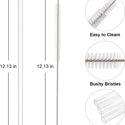 Replacement Straw Compatible with Stanley 40 oz 30 Cup Tumbler, 6 Pack Reusable Cleaning Brush, Plastic, Clear Straw*6 For 40oz/30oz